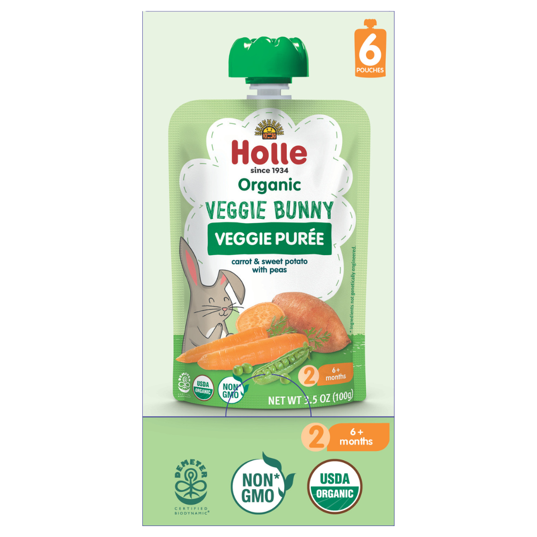 Holle Baby Food Pouches - Organic Veggie Puree - Veggie Bunny